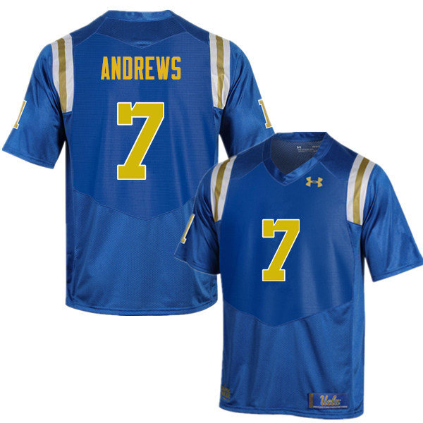 Men #7 Darren Andrews UCLA Bruins Under Armour College Football Jerseys Sale-Blue